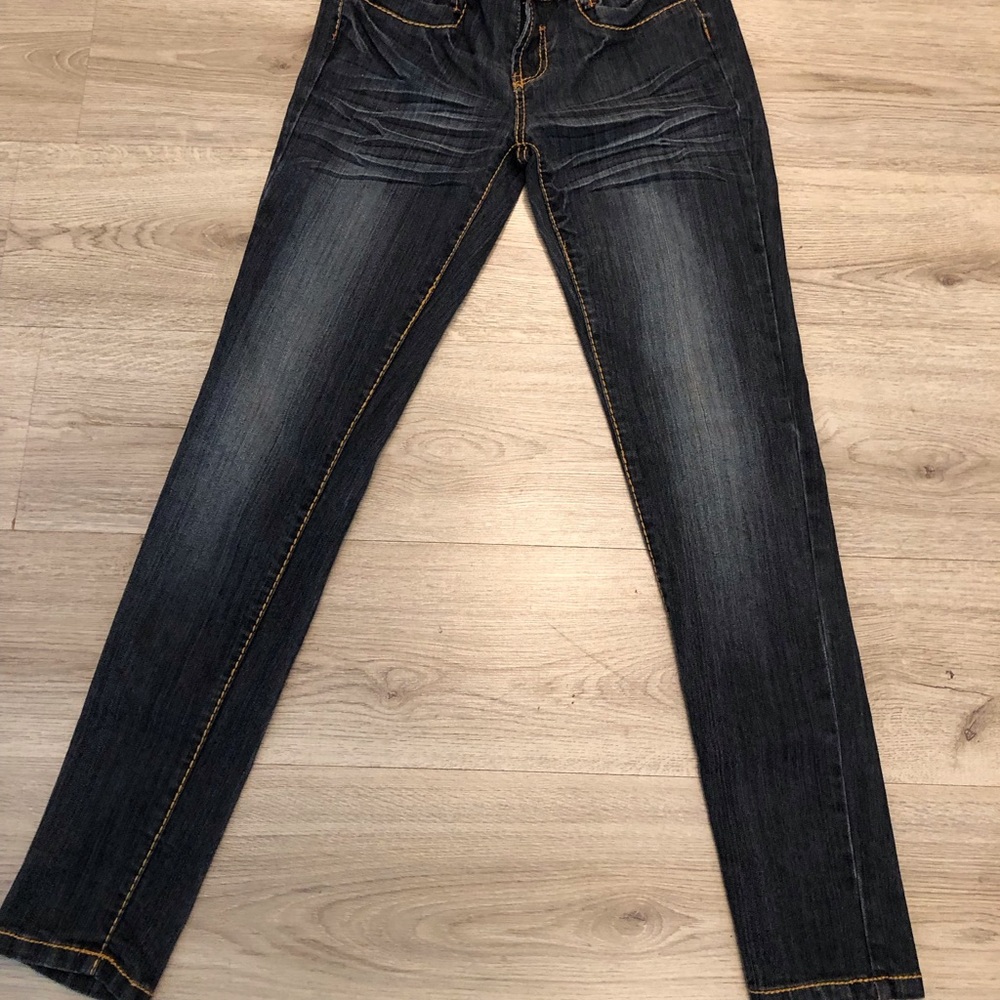 Women’s Yom Yom Skinny Leg  Dark Denim Stretchy Jeans SZ 7 Waist 28 inseam 32
